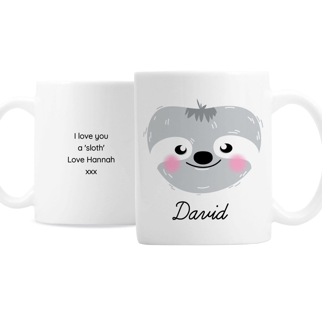 Personalised Memento Mugs Personalised Cute Sloth Face Mug