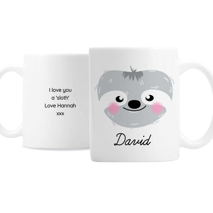 Personalised Memento Mugs Personalised Cute Sloth Face Mug