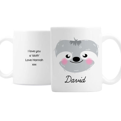 Personalised Memento Mugs Personalised Cute Sloth Face Mug