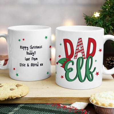 Personalised Memento Personalised Dad Elf Mug