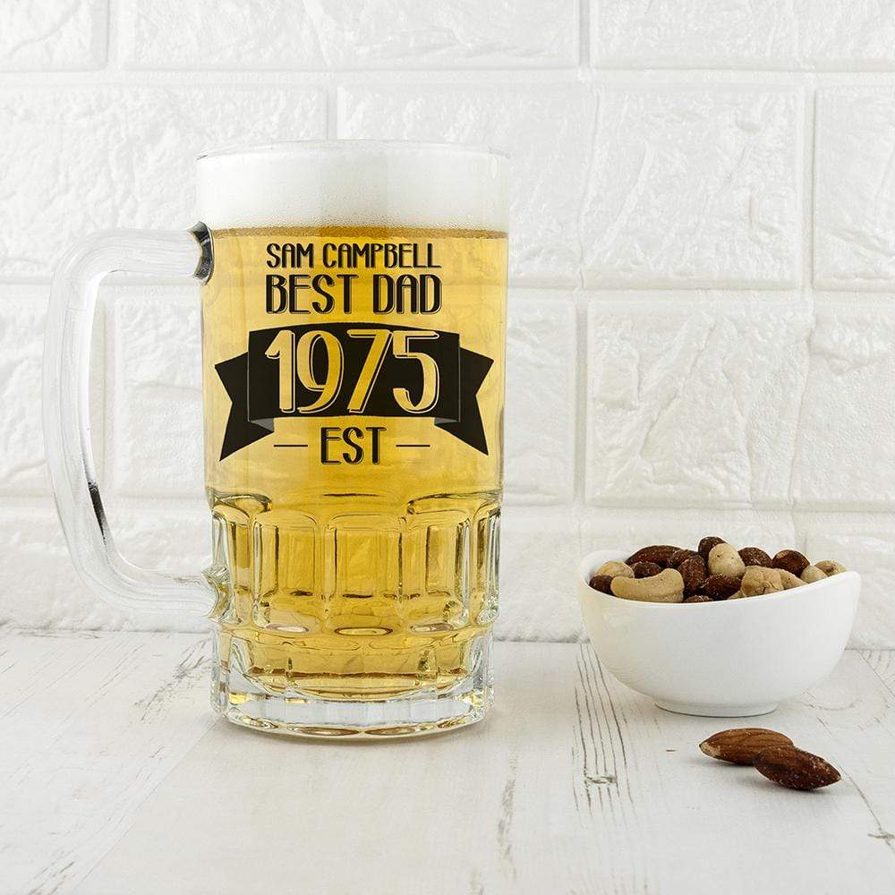 Treat Personalised Dad Established In Beer Glass Tankard