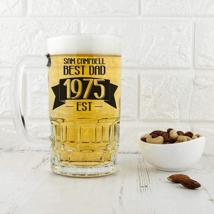 Treat Personalised Dad Established In Beer Glass Tankard