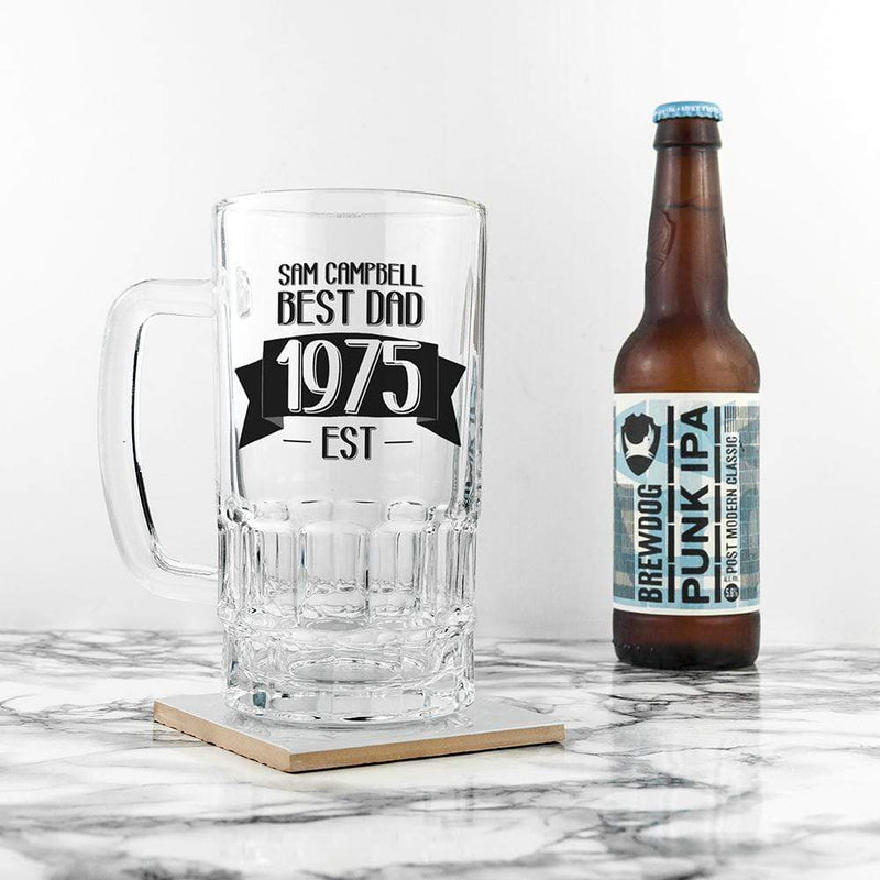 Treat Personalised Dad Established In Beer Glass Tankard