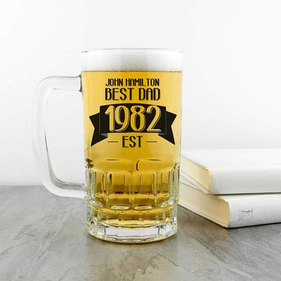 Treat Personalised Dad Established In Beer Glass Tankard