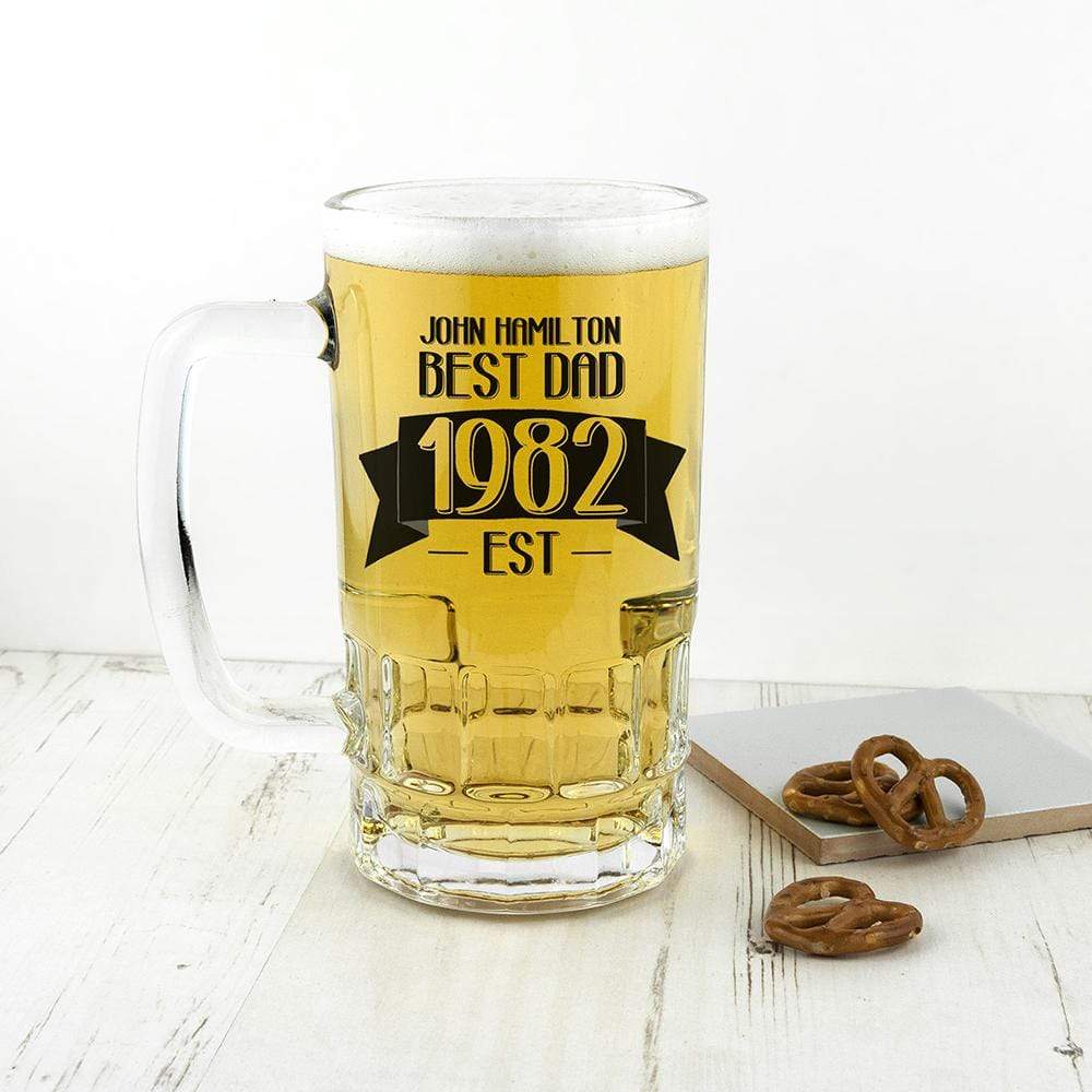 Treat Personalised Dad Established In Beer Glass Tankard