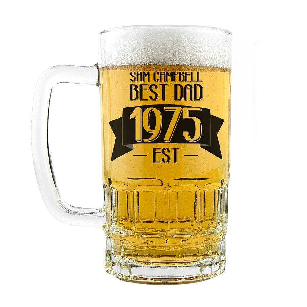 Treat Personalised Dad Established In Beer Glass Tankard