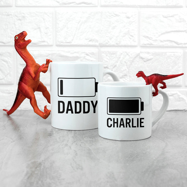 Personalised Daddy &amp; Me Low Battery Mugs