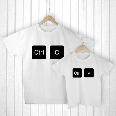 Treat Personalised Daddy And Me Copy Paste White T-Shirts