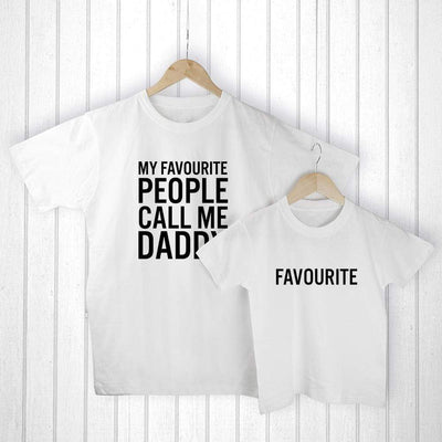 Treat Personalised Daddy And Me Favourite People White T-Shirts