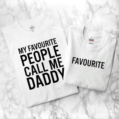 Treat Personalised Daddy And Me Favourite People White T-Shirts