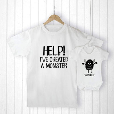 Treat Personalised Daddy And Me Little Monster Set