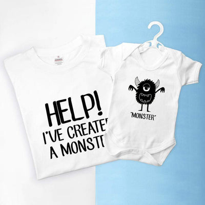 Treat Personalised Daddy And Me Little Monster Set