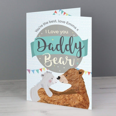 Personalised Memento Greetings Cards Personalised Daddy Bear Card
