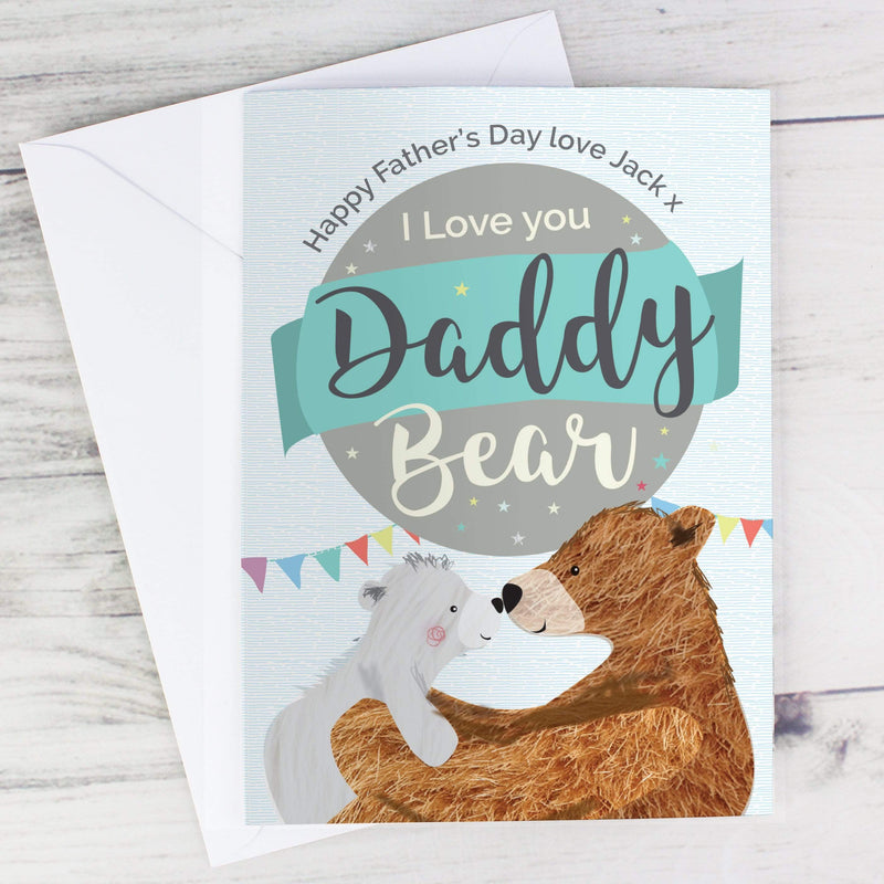 Personalised Memento Greetings Cards Personalised Daddy Bear Card