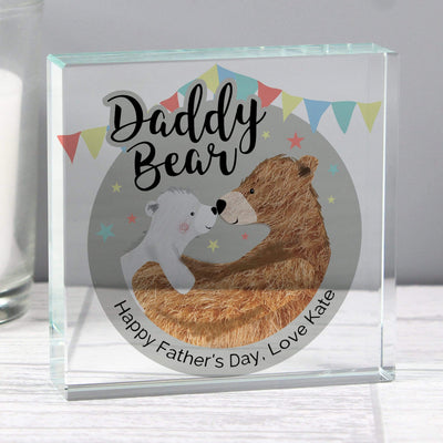 Personalised Memento Ornaments Personalised Daddy Bear Crystal Token