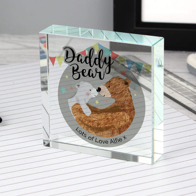 Personalised Memento Ornaments Personalised Daddy Bear Crystal Token
