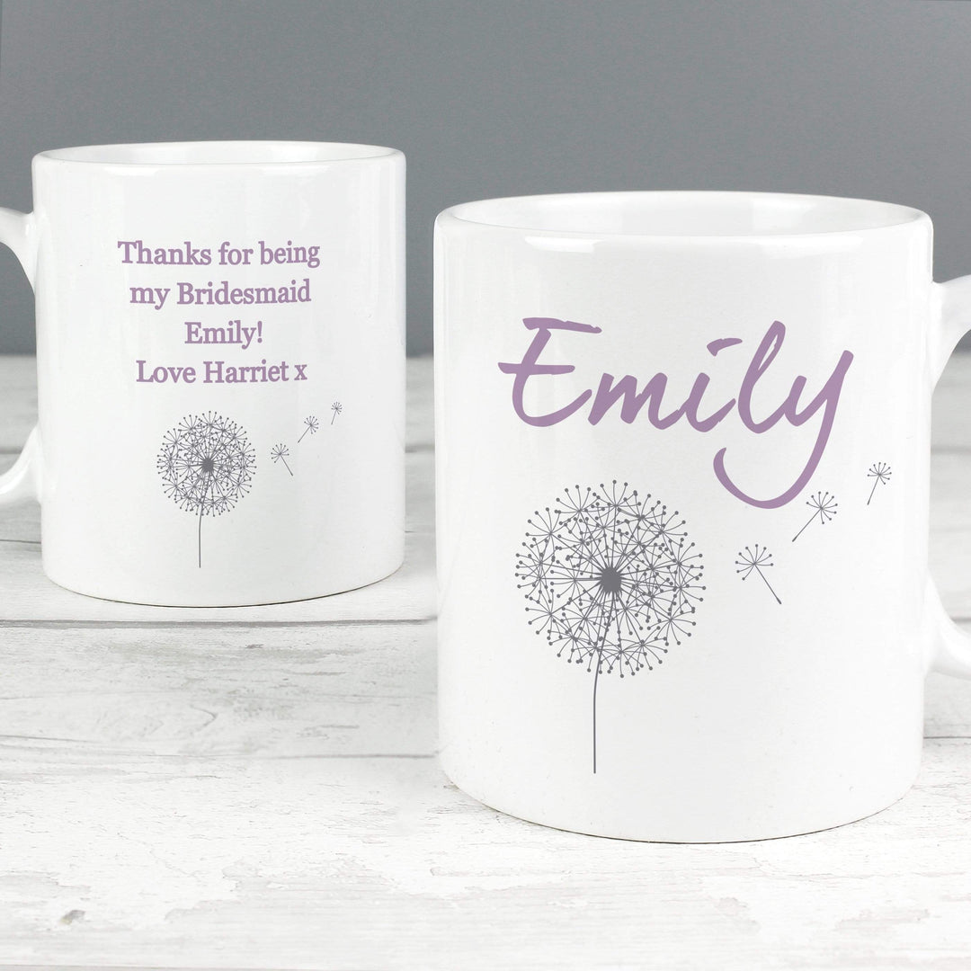 Personalised Memento Mugs Personalised Dandelion Mug
