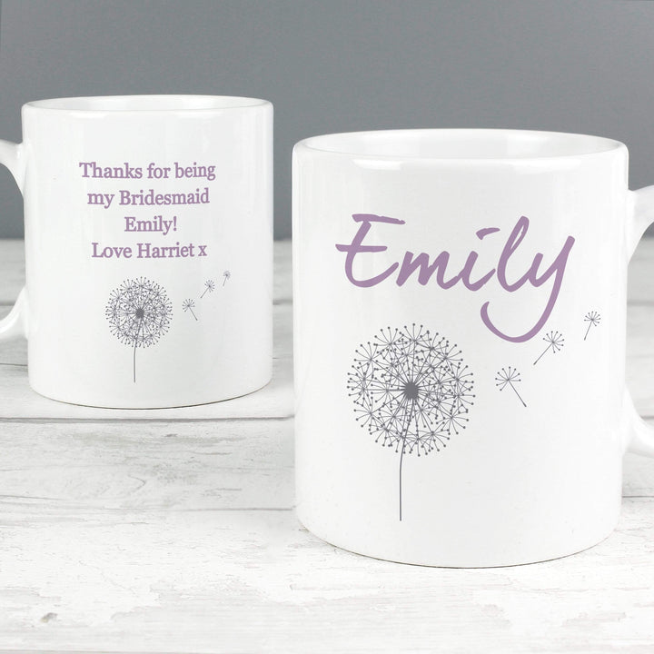 Personalised Memento Mugs Personalised Dandelion Mug