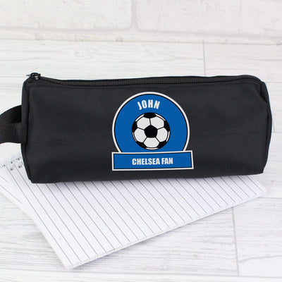 Personalised Memento Stationery & Pens Personalised Dark Blue Football Fan Pencil Case