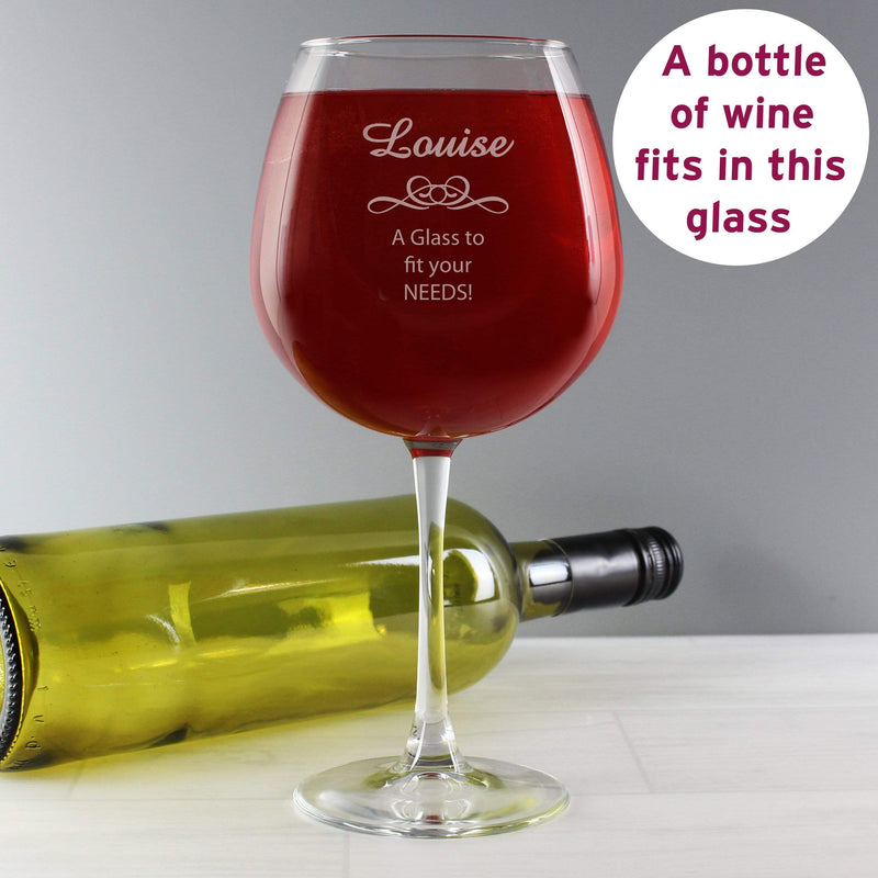 Personalised Memento Glasses & Barware Personalised Decorative Bottle of Wine Glass