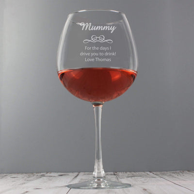 Personalised Memento Glasses & Barware Personalised Decorative Bottle of Wine Glass