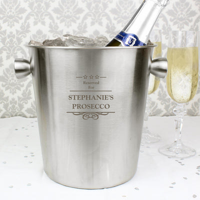 Personalised Memento Personalised Decorative Stainless Steel Ice Bucket