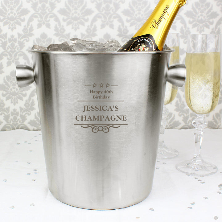 Personalised Memento Personalised Decorative Stainless Steel Ice Bucket