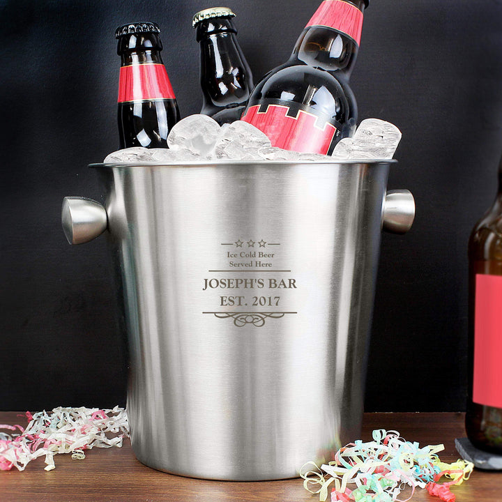 Personalised Memento Personalised Decorative Stainless Steel Ice Bucket