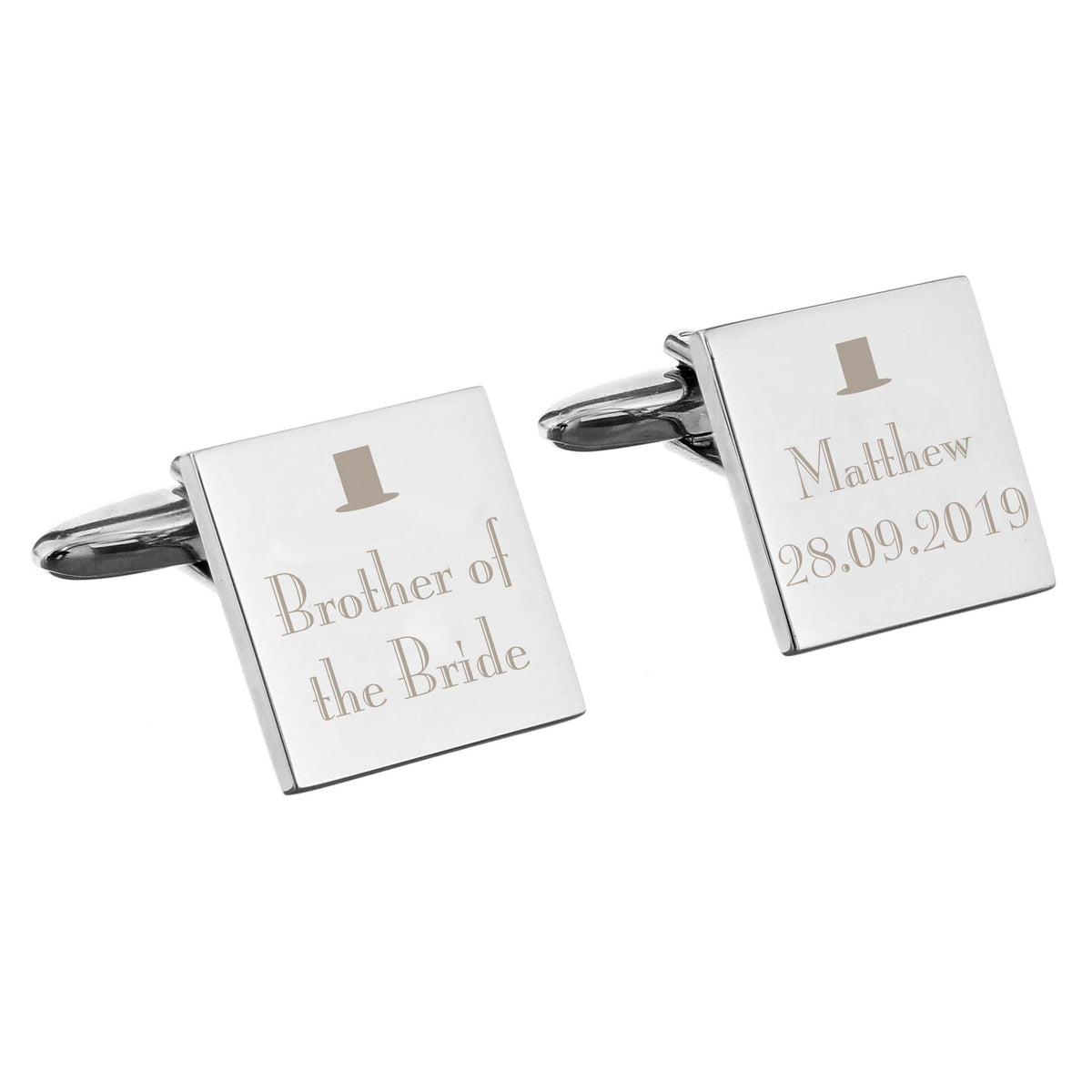 Personalised Memento Jewellery Personalised Decorative Wedding Any Role Square Cufflinks
