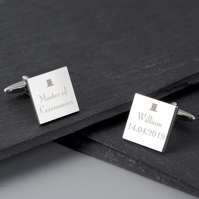 Personalised Memento Jewellery Personalised Decorative Wedding Any Role Square Cufflinks