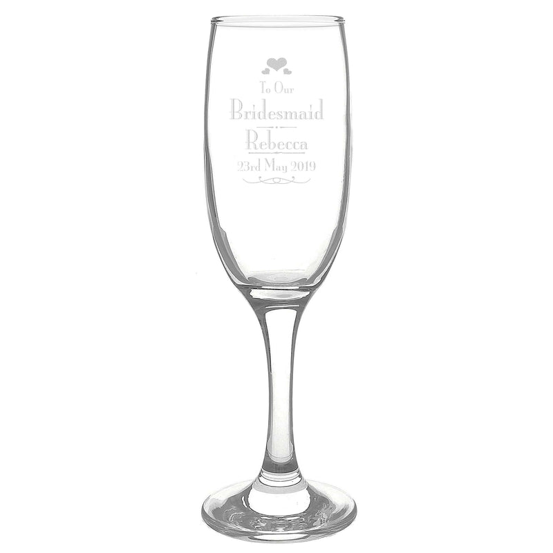 Personalised Memento Glasses & Barware Personalised Decorative Wedding Bridesmaid Glass Flute