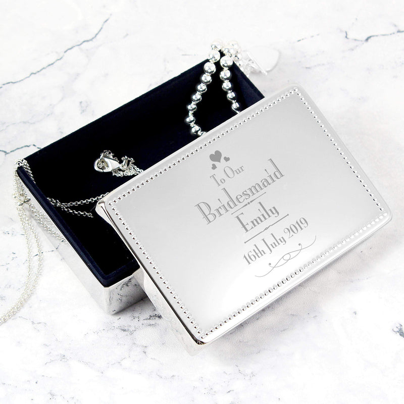 Personalised Memento Personalised Decorative Wedding Bridesmaid Jewellery Box