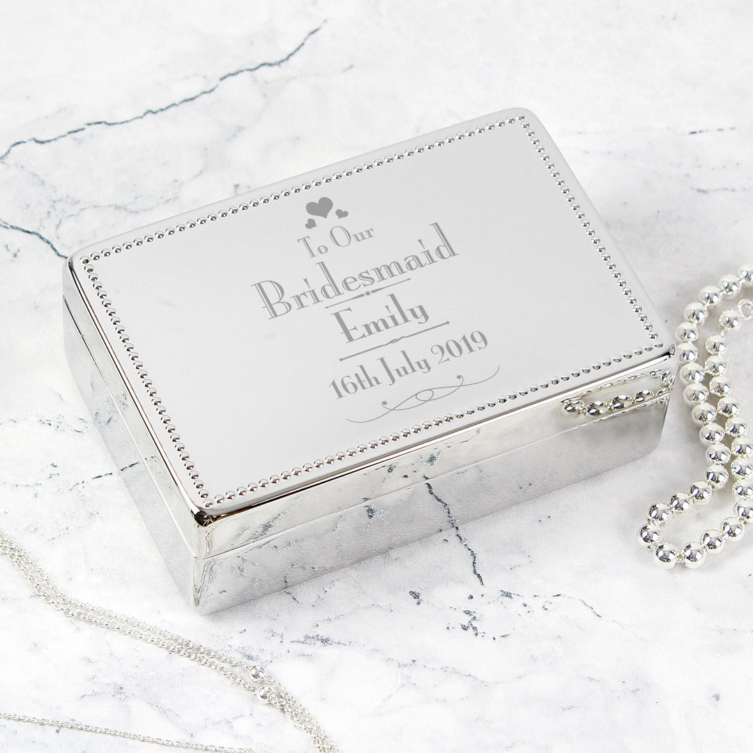 Personalised Memento Personalised Decorative Wedding Bridesmaid Jewellery Box