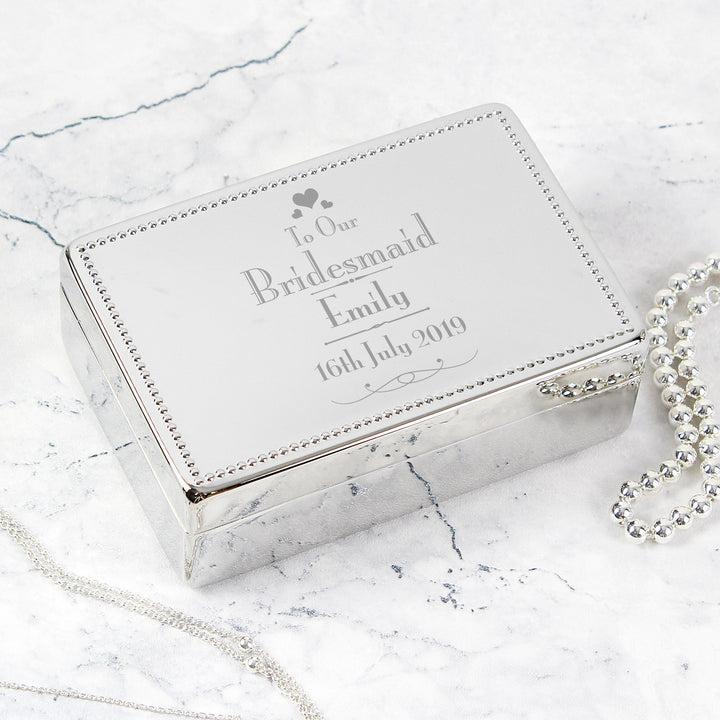 Personalised Memento Personalised Decorative Wedding Bridesmaid Jewellery Box