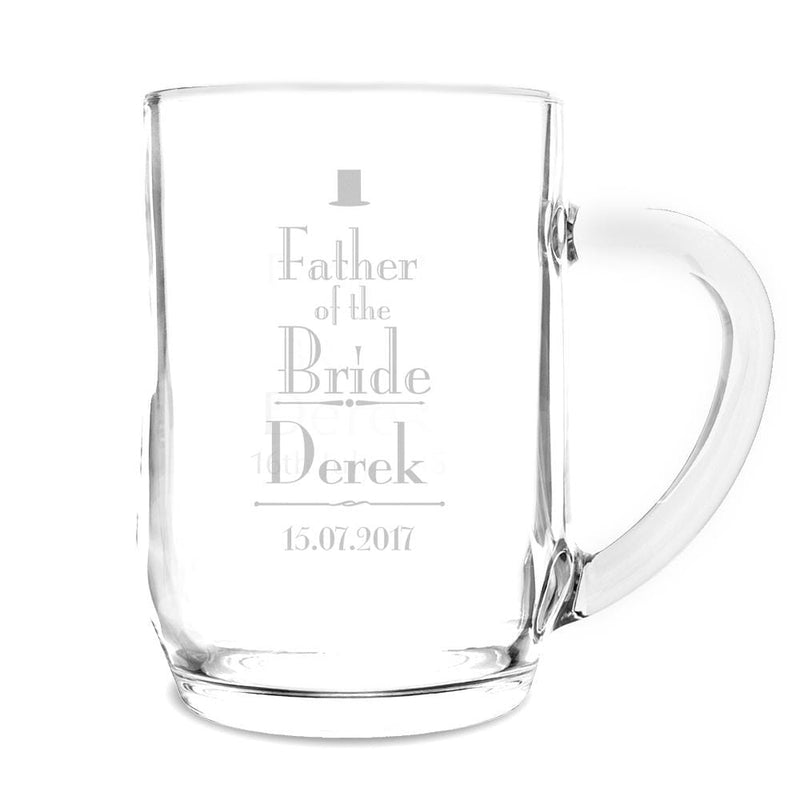 Personalised Memento Glasses & Barware Personalised Decorative Wedding Father of the Bride Tankard