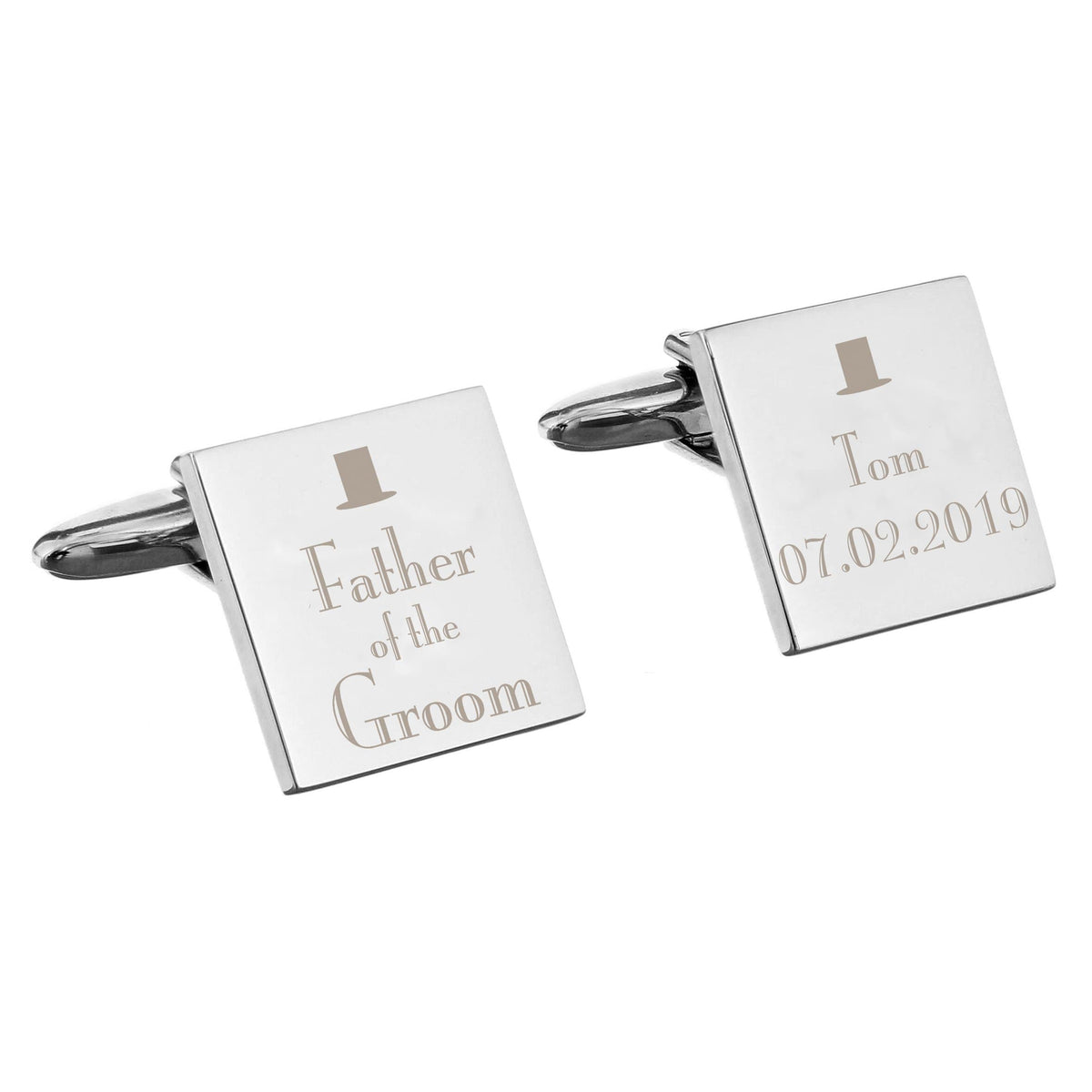 Personalised Memento Jewellery Personalised Decorative Wedding Father of the Groom Square Cufflinks