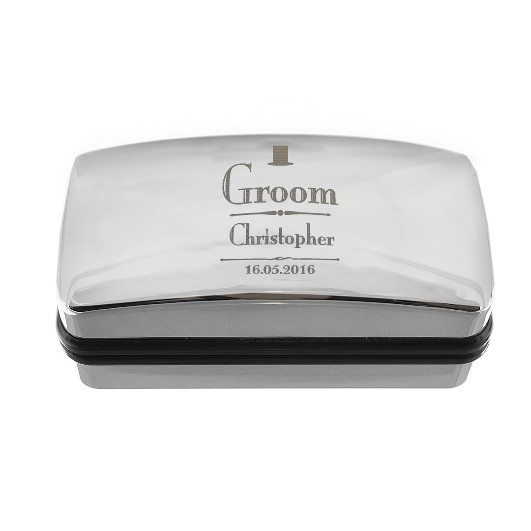 Personalised Memento Jewellery Personalised Decorative Wedding Groom Cufflink Box