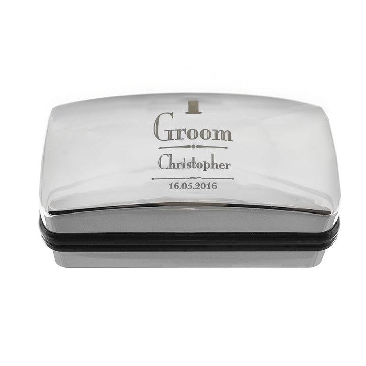 Personalised Memento Jewellery Personalised Decorative Wedding Groom Cufflink Box