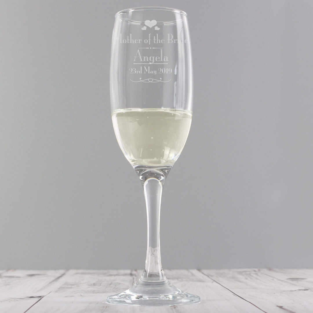 Personalised Memento Glasses &amp; Barware Personalised Decorative Wedding Mother of the Bride Glass Flute