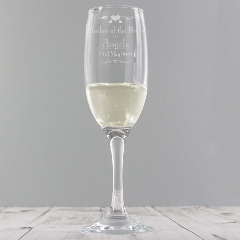 Personalised Memento Glasses & Barware Personalised Decorative Wedding Mother of the Bride Glass Flute