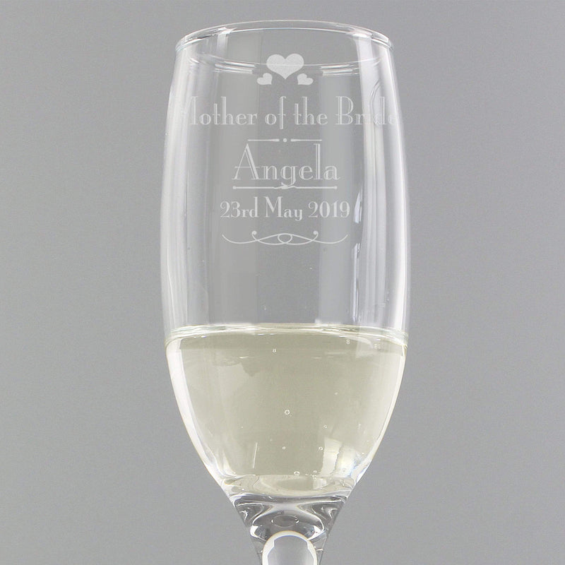 Personalised Memento Glasses & Barware Personalised Decorative Wedding Mother of the Bride Glass Flute