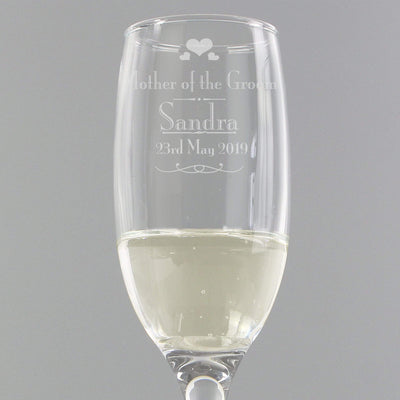 Personalised Memento Glasses & Barware Personalised Decorative Wedding Mother of the Groom Glass Flute