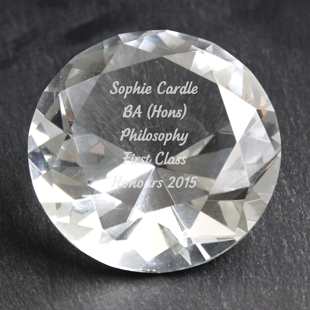 Personalised Memento Ornaments Personalised Diamond Paperweight