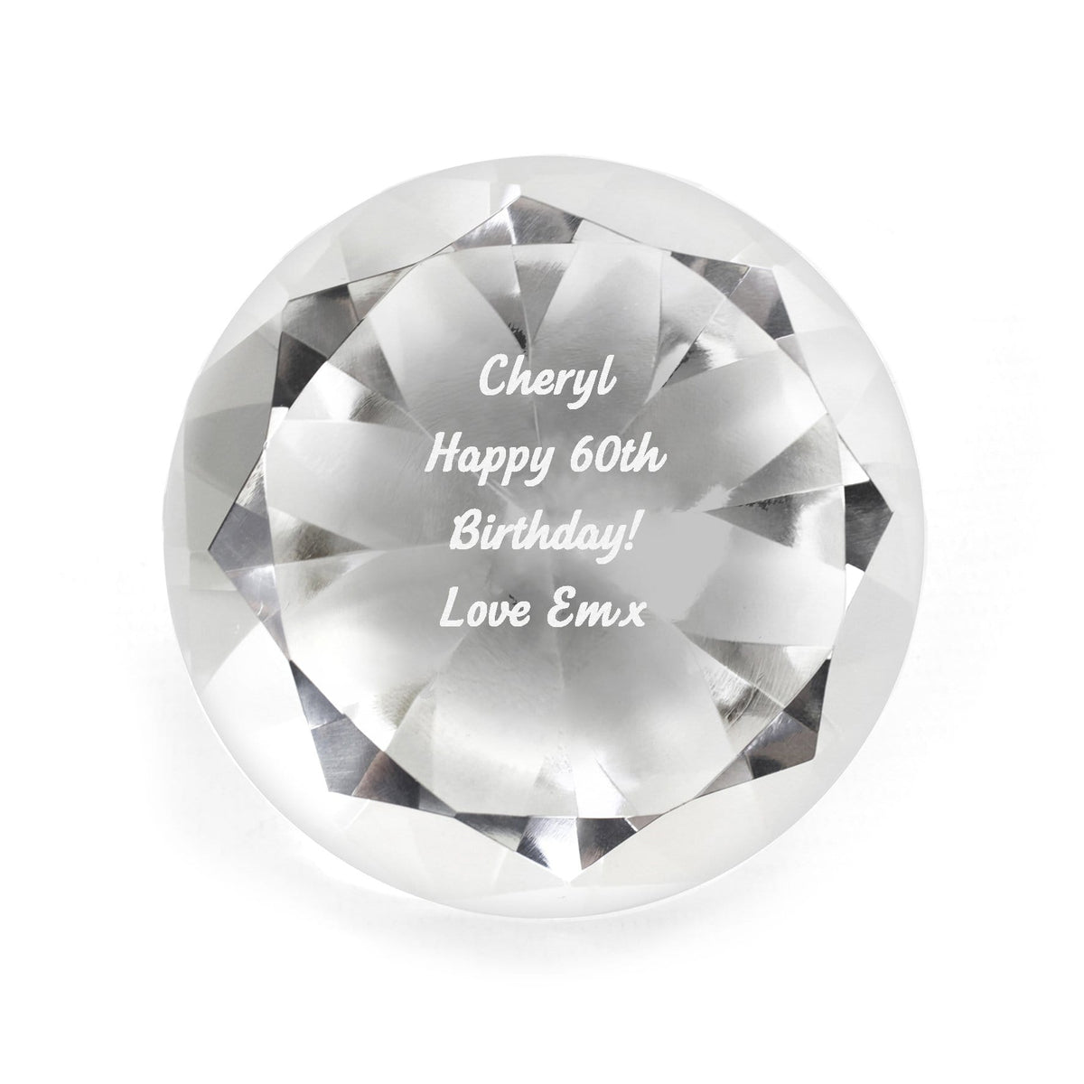 Personalised Memento Ornaments Personalised Diamond Paperweight