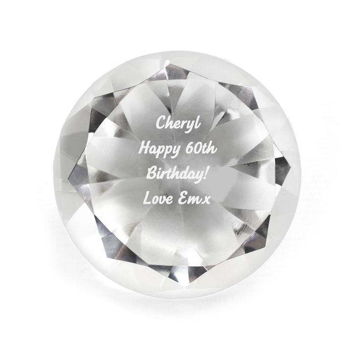 Personalised Memento Ornaments Personalised Diamond Paperweight