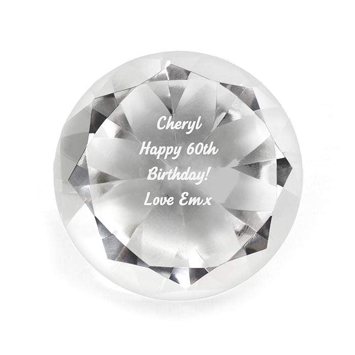 Personalised Memento Ornaments Personalised Diamond Paperweight