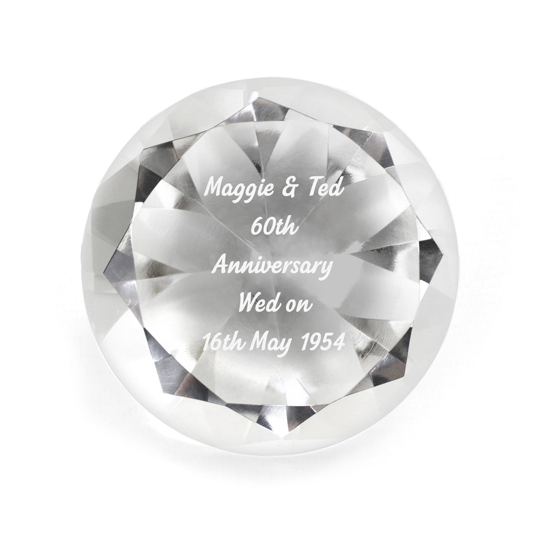 Personalised Memento Ornaments Personalised Diamond Paperweight