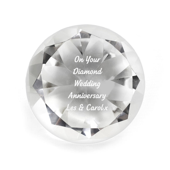 Personalised Memento Ornaments Personalised Diamond Paperweight