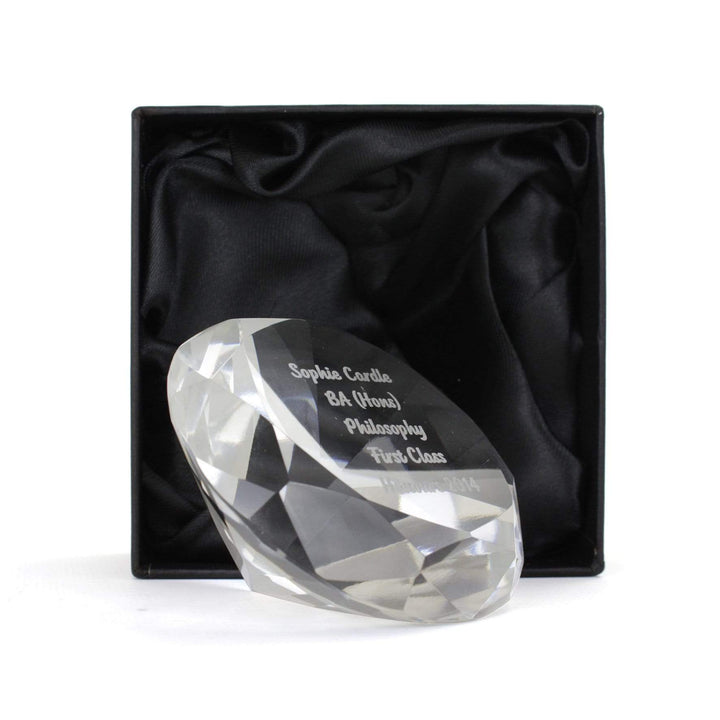 Personalised Memento Ornaments Personalised Diamond Paperweight