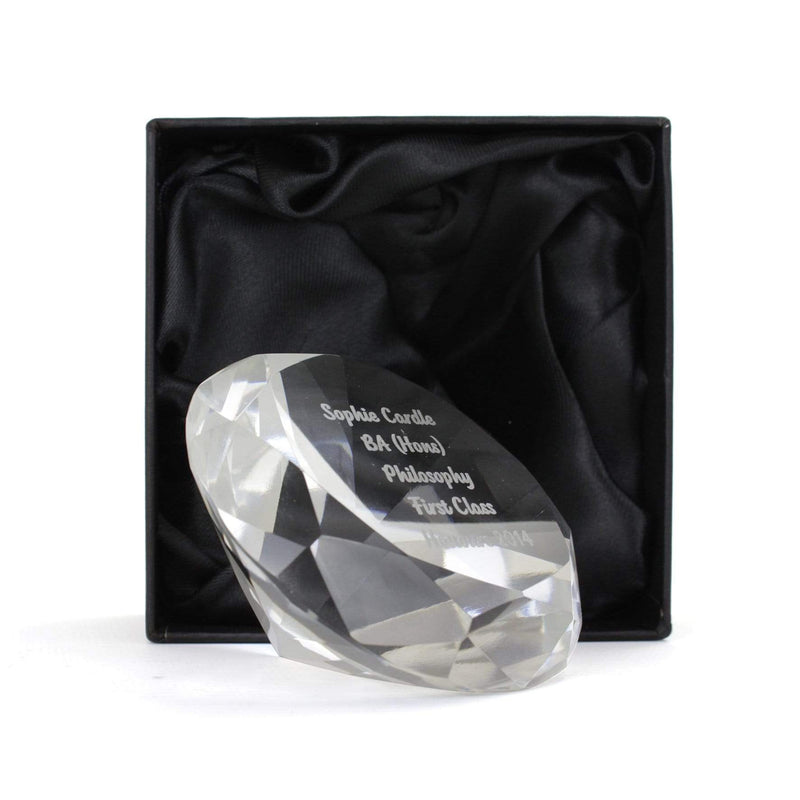 Personalised Memento Ornaments Personalised Diamond Paperweight